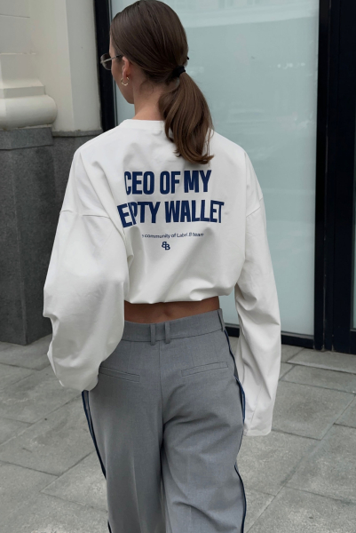 Лонгслив на кулисе WHITE Label .B, цвет: WHITE,  купить онлайн