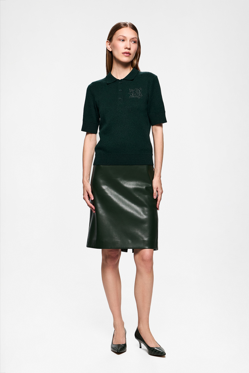 Юбка из экокожи DREAMS BY ALENA AKHMADULLINA, цвет: зеленый, 225102101304234/107000 купить онлайн