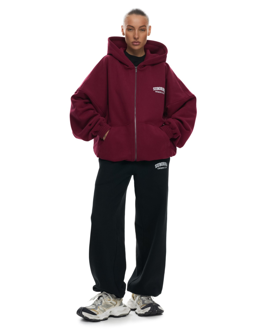 Худи ZIP OWNERS CLUB Suborbia, цвет: burgundy, 006255 купить онлайн
