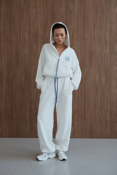 Джоггеры на затяжках "Воздух" Мини, цвет: молочный, НФ-00000476 купить онлайн