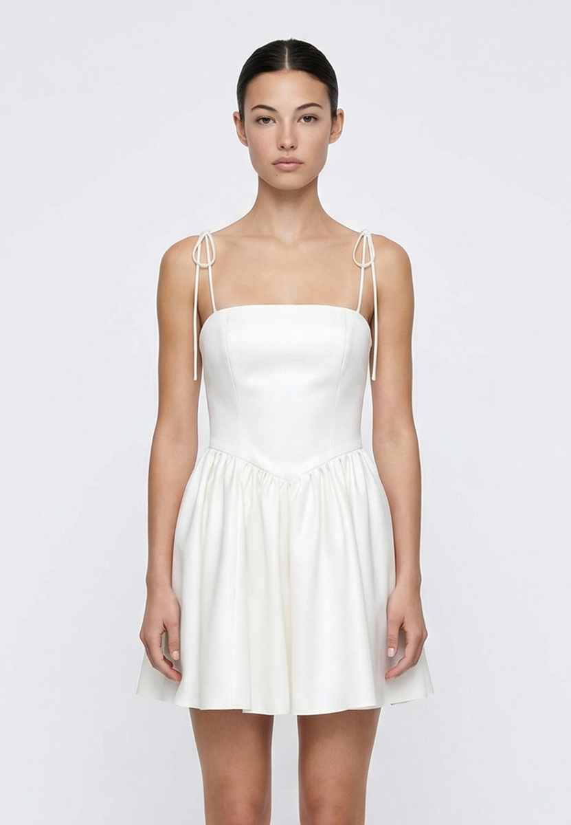 Платье мини с завязками-бантиками REFERT, цвет: молочный, 08-4031/1-2511 купить онлайн