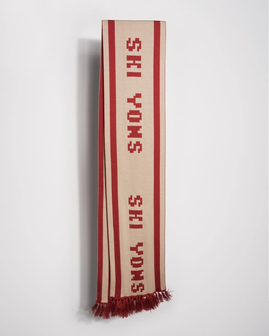 Шарф SKI YONS YONS, цвет: бежевый/красный YO-749 купить онлайн