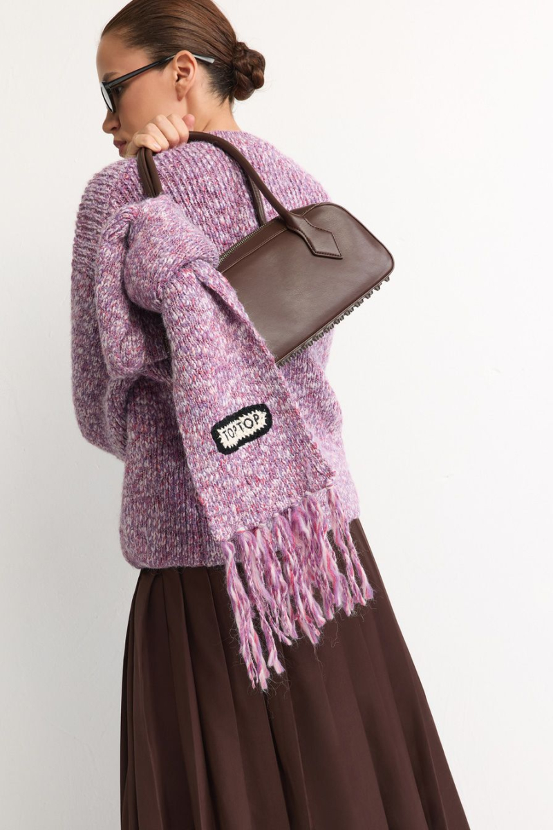 Шарф из переработанного полиэстера TOPTOP, цвет: розовый с принтом TT.607.18517.301 купить онлайн