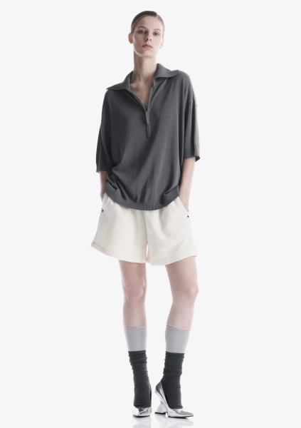 Футболка-поло на молнии KRAKATAU, цвет: темно-серый, Sw45-2 купить онлайн