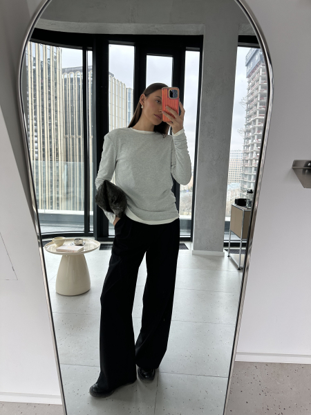 Лонгслив из трикотажа VELVET, цвет: светло-серый меланж, 00-00005189 купить онлайн