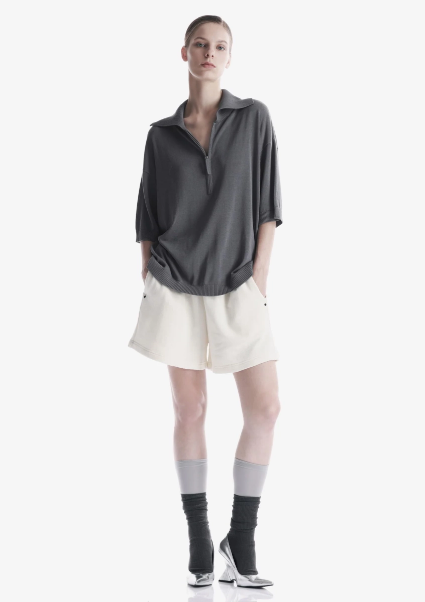 Футболка-поло на молнии KRAKATAU, цвет: темно-серый, Sw45-2 купить онлайн