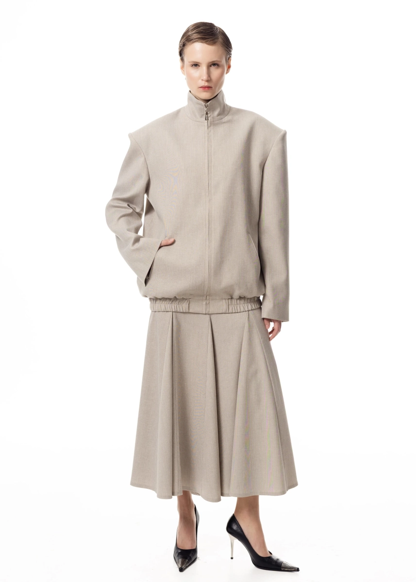 Бомбер из костюмной ткани ASYA SEMYONOVA, цвет: BEIGE,  купить онлайн