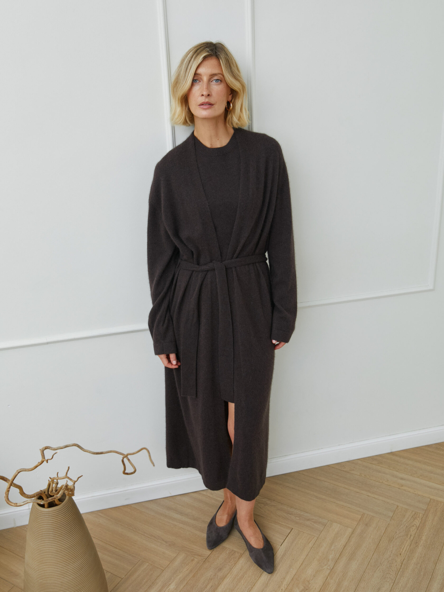 Кардиган длинный Pola Marou, цвет: коричневый, Mar4_2612 купить онлайн