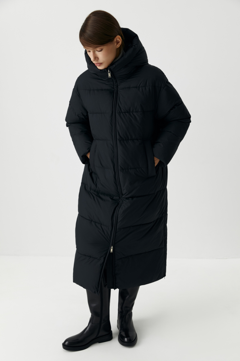 Пальто макси утепленное