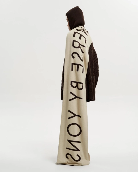 Шарф THE WINTERVERSE BY YONS YONS, цвет: бежевый/шоколад  купить онлайн