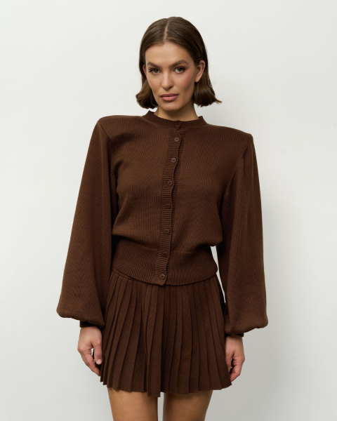 Вязаный костюм с короткой юбкой YONSRU, цвет: шоколад, 827 купить онлайн