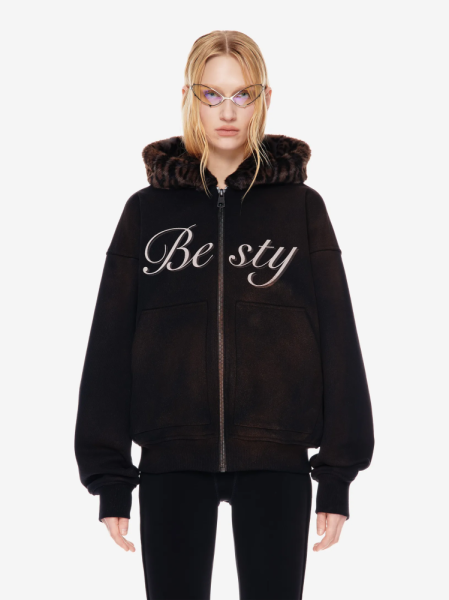 Худи на молнии с принтом