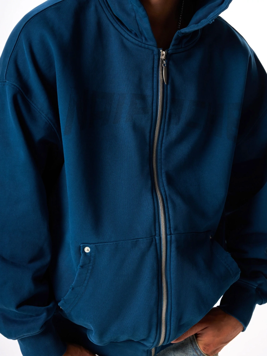 Худи Vintage waves zip hoodie U NAIPACHE, цвет: синий,  купить онлайн