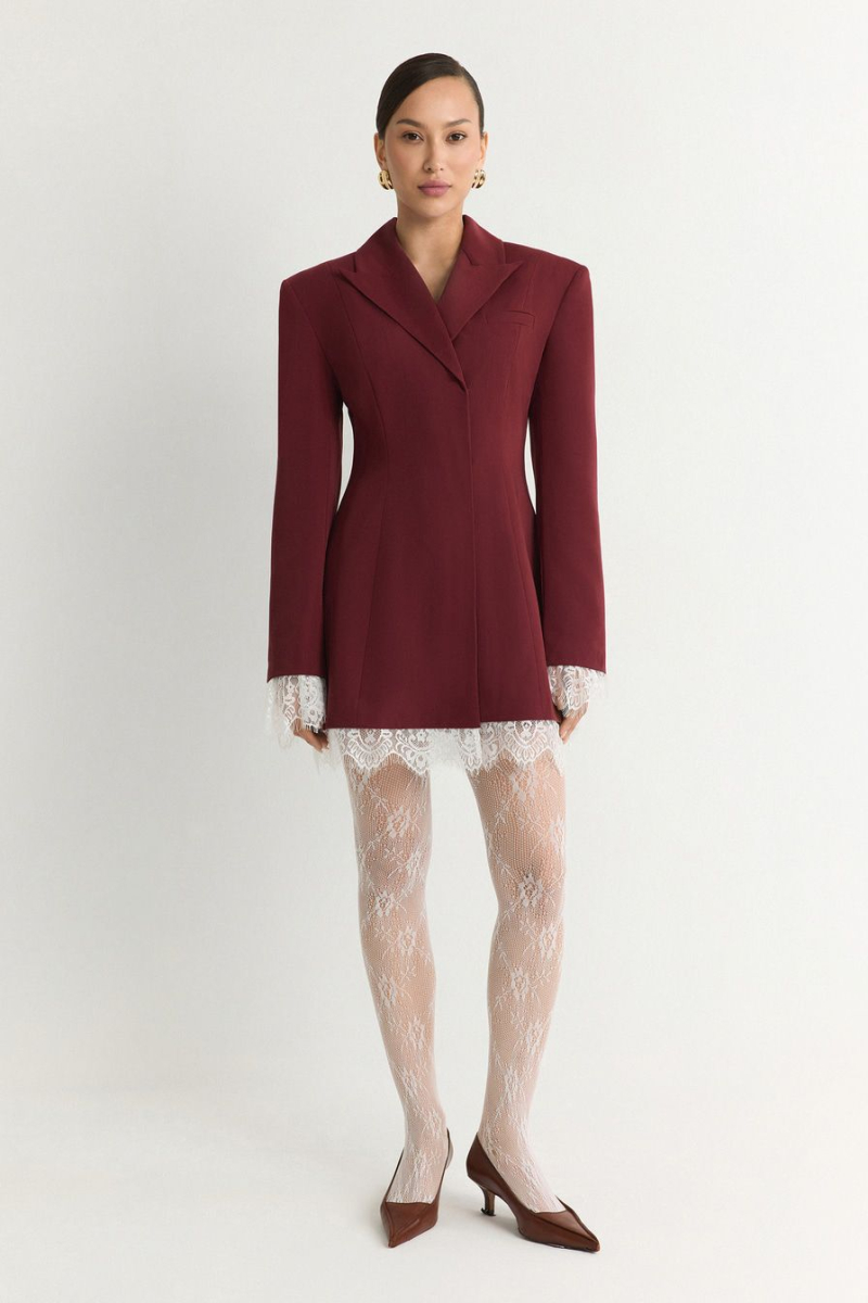 Жакет с кружевной отделкой TOPTOP, цвет: Бордовый, TTS.060.18560.330 купить онлайн