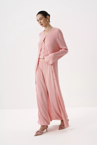 Кардиган макси из лиоцелла и шерсти Charmstore, цвет: розовый коралл, 305-586119-1009 купить онлайн