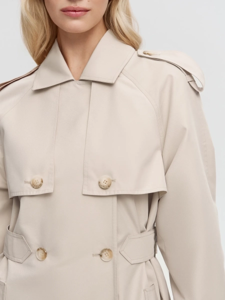 Двубортный тренч ANNA PEKUN, цвет: бежевый,  купить онлайн