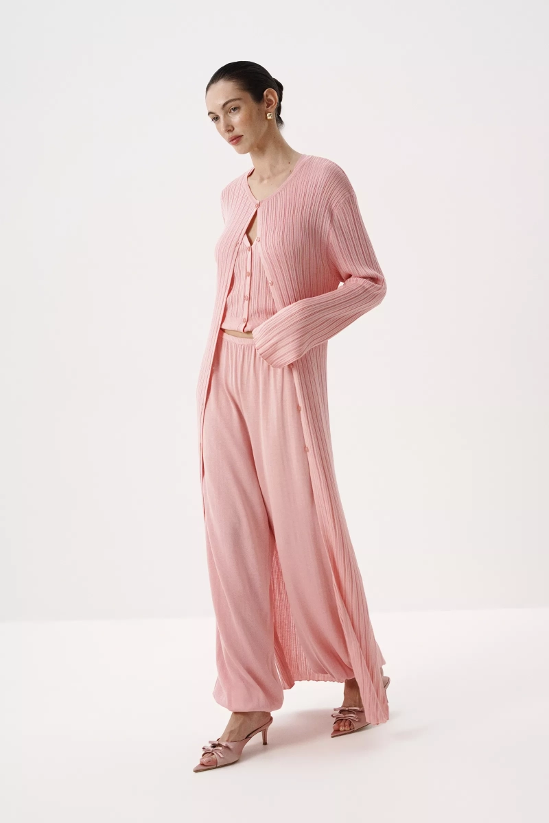 Кардиган макси из лиоцелла и шерсти Charmstore, цвет: розовый коралл, 305-586119-1009 купить онлайн