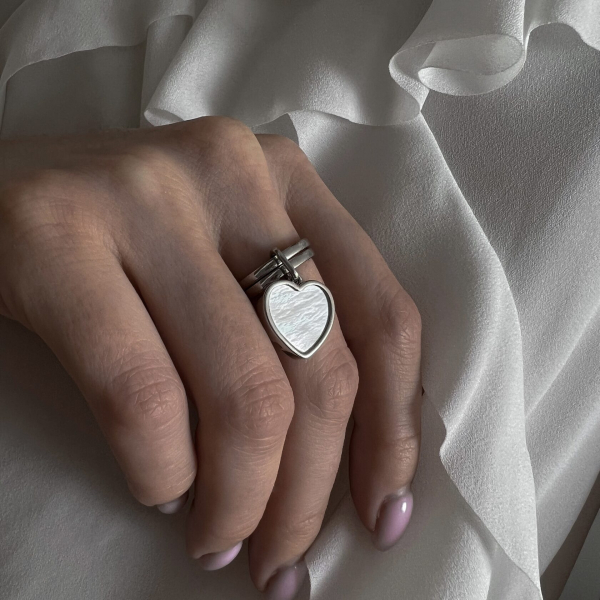 Кольцо Сердце с перламутром The Reason, цвет: серебро, клц серд прл купить онлайн