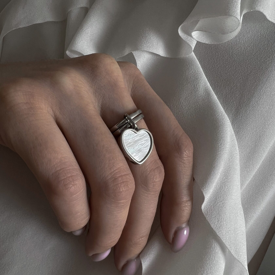Кольцо Сердце с перламутром The Reason, цвет: серебро, клц серд прл купить онлайн