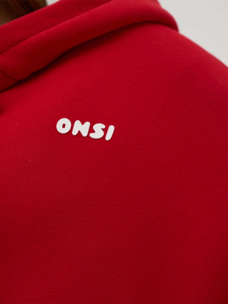Crop Худи утепленное с кулиской ONSI, цвет: RED,  купить онлайн