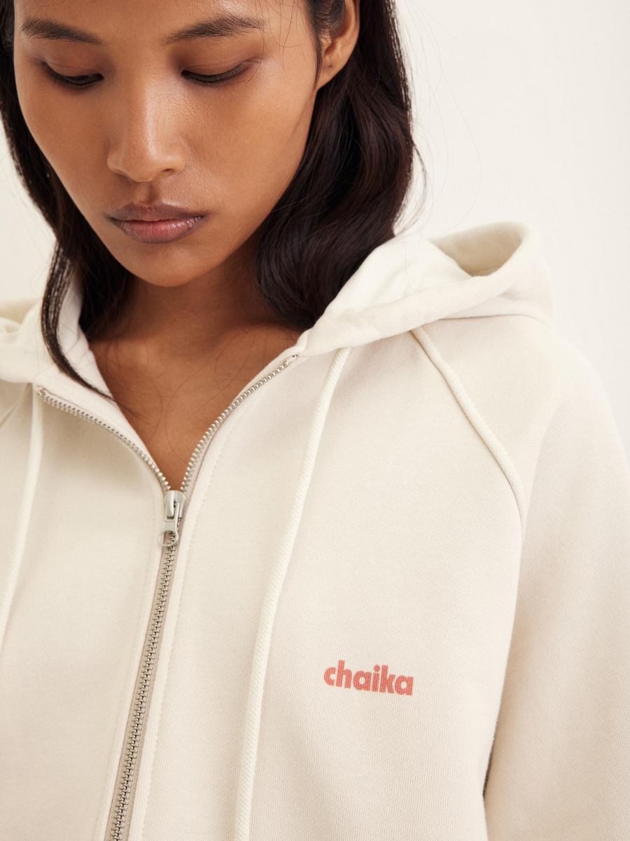 Худи из футера на молнии Chaika, цвет: Светло-серый, AW25HO03-11 купить онлайн