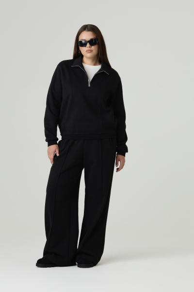 Брюки широкие из футера 4forms, цвет: Черный, 65477 купить онлайн