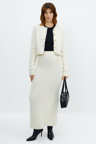 Юбка с разрезом TOPTOP, цвет: молочный, TTS.071.15528.120 купить онлайн