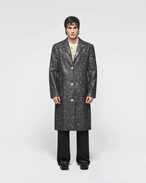 Пальто Однобортное Vintage Leather Coat
