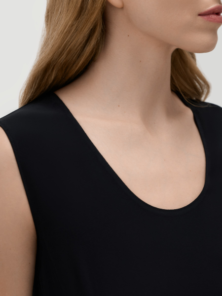 Топ из крепа Conso, цвет: Черный, PM 260417 - черный купить онлайн