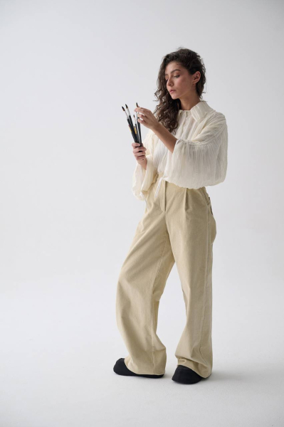 Брюки палаццо UNKE, цвет: Светло-бежевый, 2601TR007C_BE купить онлайн