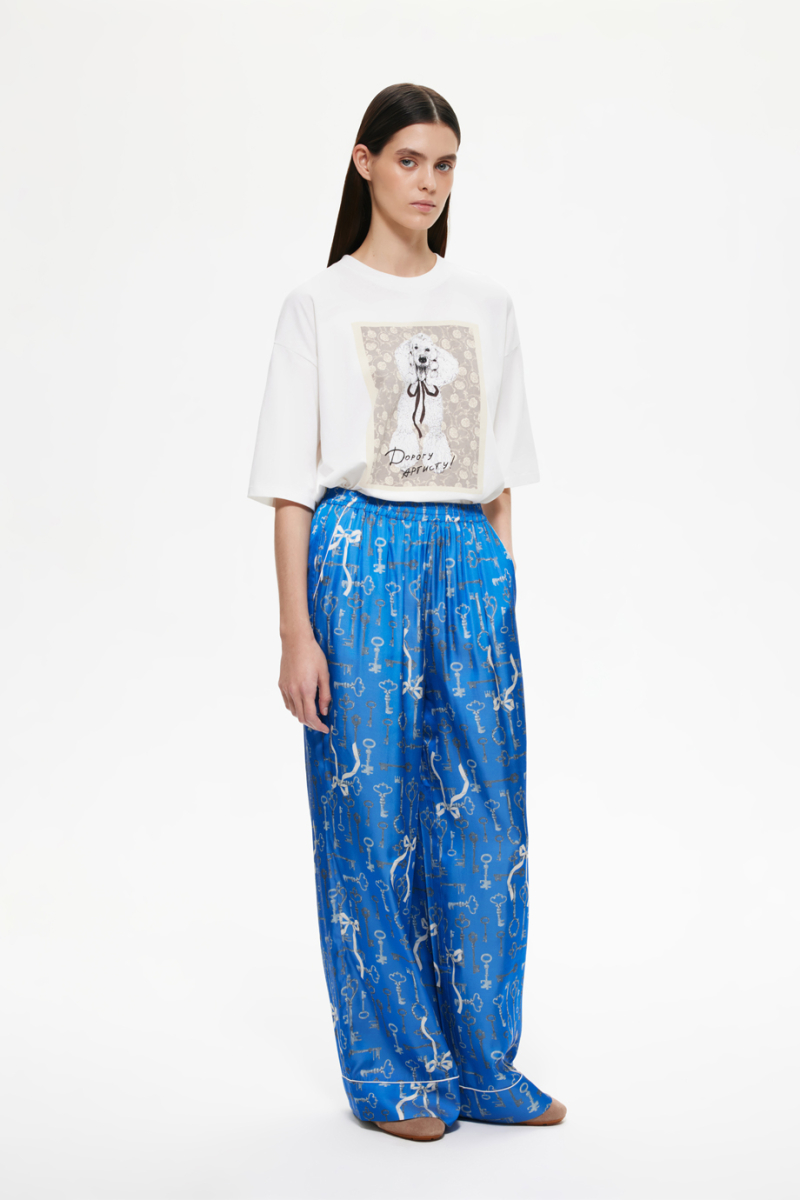 Брюки пижамные с принтом DREAMS BY ALENA AKHMADULLINA, цвет: голубой, 225102080204513/211000 купить онлайн