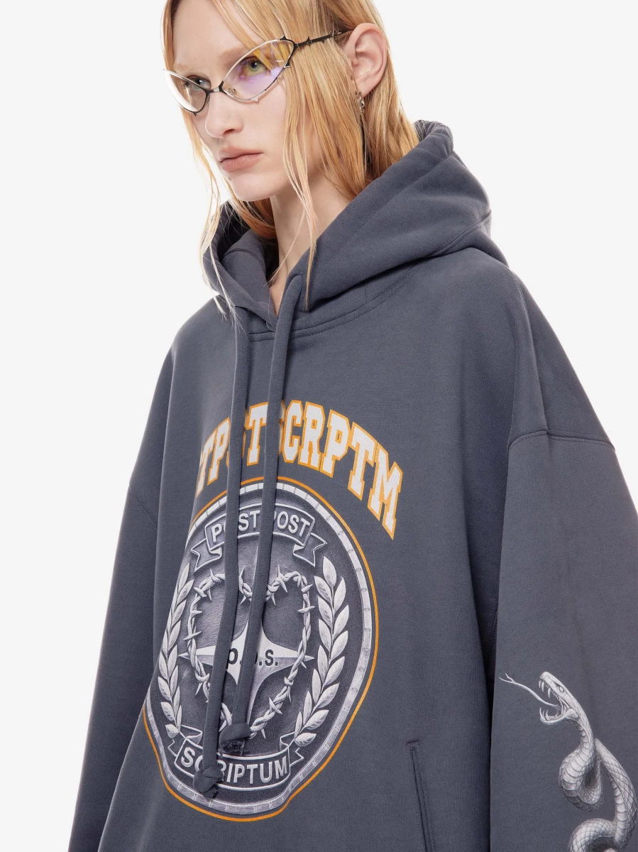 Худи с принтом POST POST SCRIPTUM, цвет: серый,  купить онлайн
