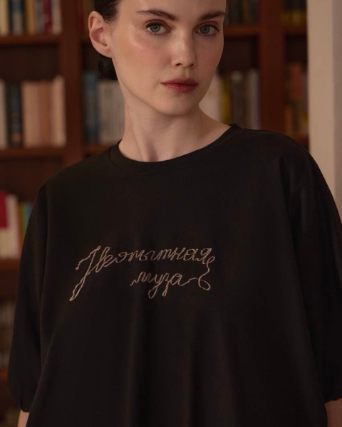 Футболка-баллон с принтом DREAMS BY ALENA AKHMADULLINA, цвет: Черный, 126103120404479/303000 купить онлайн