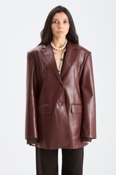 Жакет из эко-кожи red