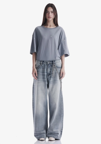 Свободная футболка KRAKATAU, цвет: бледно-голубой, Tw144-63 купить онлайн