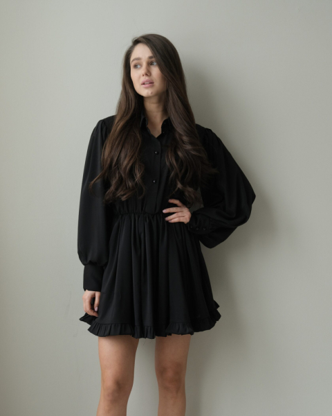 Платье из шифона мини