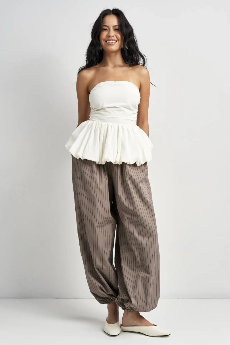 Топ-корсет с баской Erist store, цвет: белый, НФ-00003522 купить онлайн