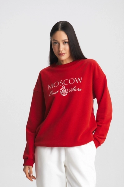 Свитшот MOSCOW Erist store, цвет: красный, НФ-00001838 купить онлайн