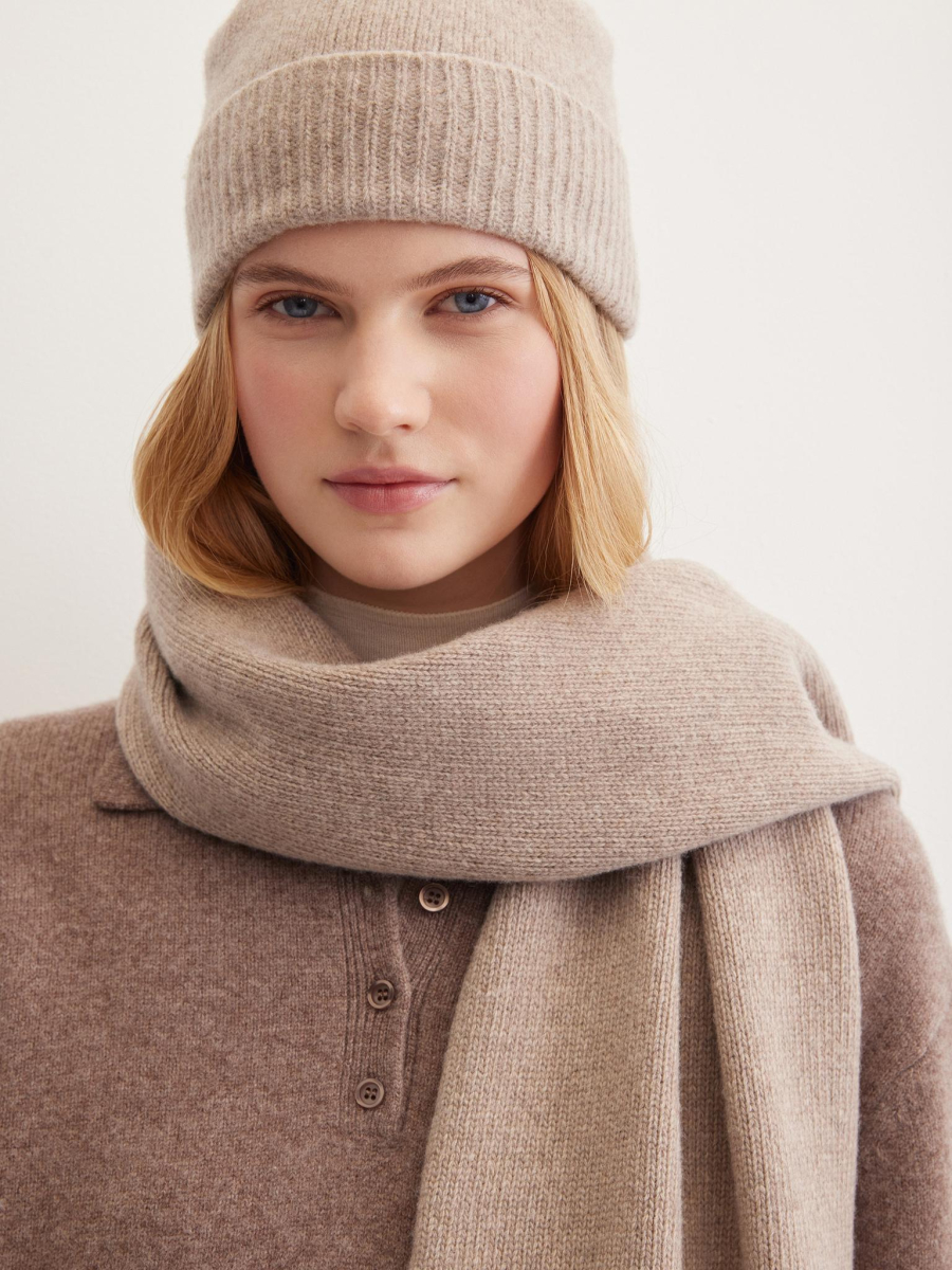 Шарф из шерсти мериноса и кашемира Chaika, цвет: коричневый AW25SF02-45 купить онлайн