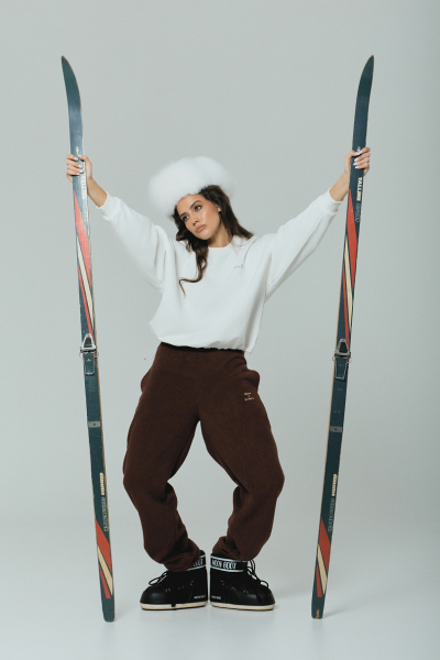 Свитшот Alpine с велюр эффектом Ricoco, цвет: молочный, 7038/1 купить онлайн