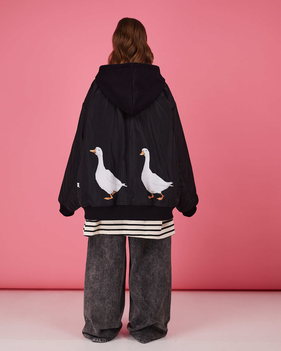 Бомбер Гусиный хоровод TABOO, цвет: Черный, BrMan купить онлайн