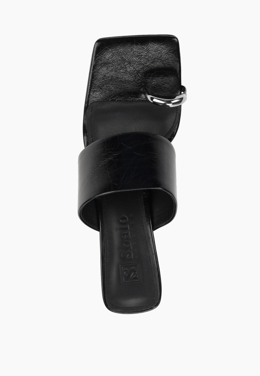 Мюли из натуральной кожи SBALO, цвет: Черный SJD6 купить онлайн