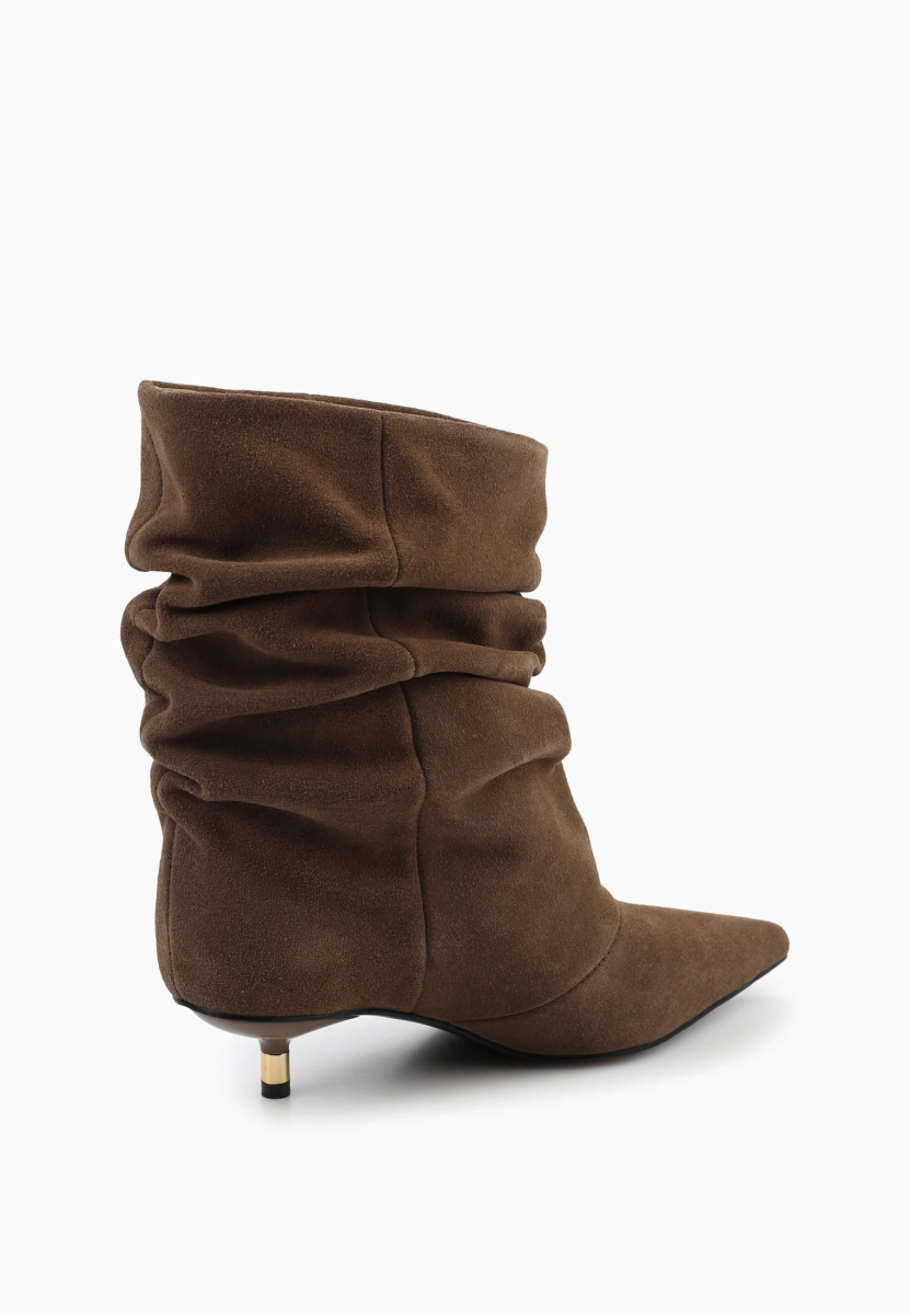 Ботильоны остроносые из натуральной замши SBALO, цвет: бежевый SXL4-1 купить онлайн