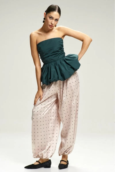 Топ-корсет с баской Pine Green Erist store, цвет: зеленый, НФ-00002962 купить онлайн