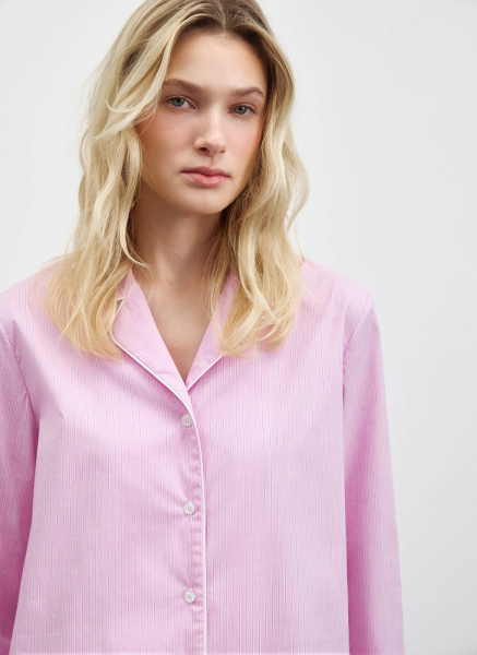 Костюм пижамный из хлопка с кантом ALL WE NEED, цвет: бело-розовый,  купить онлайн