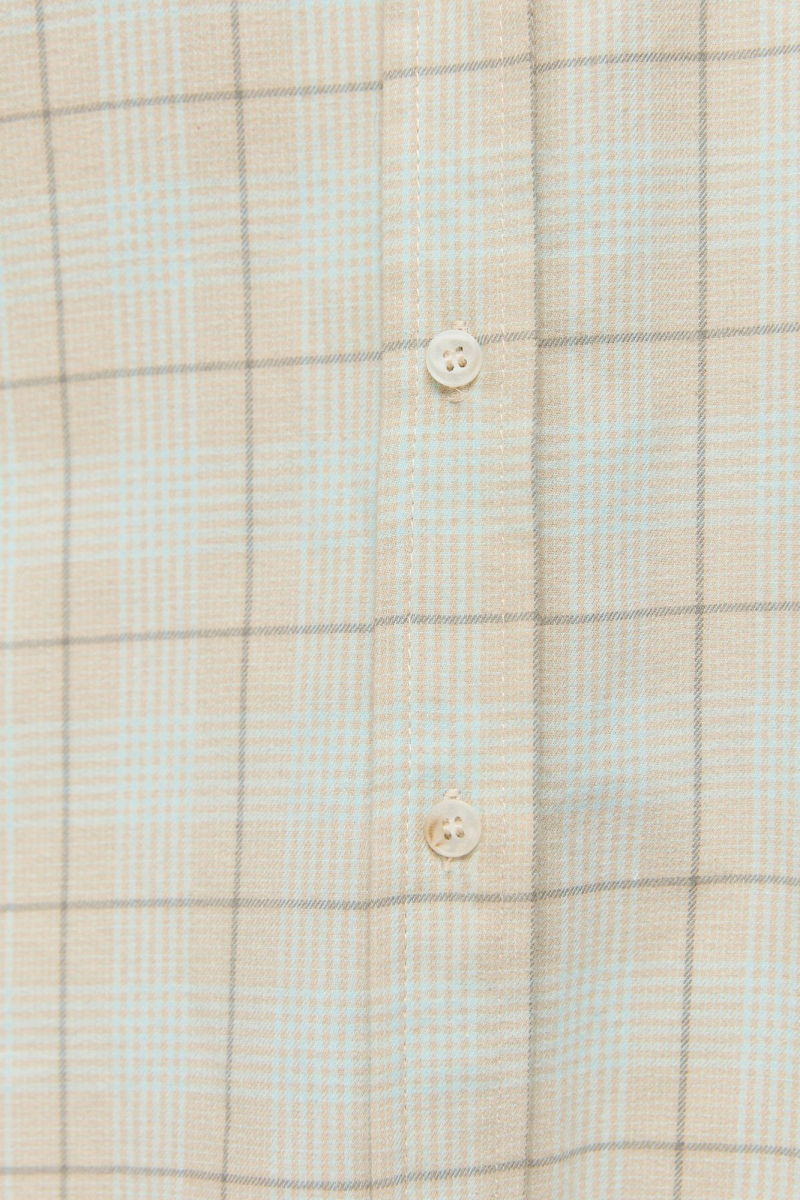 Рубашка бойфренда из итальянской фланели AROUND, цвет: бежевый/мятный, 212_19C05 купить онлайн