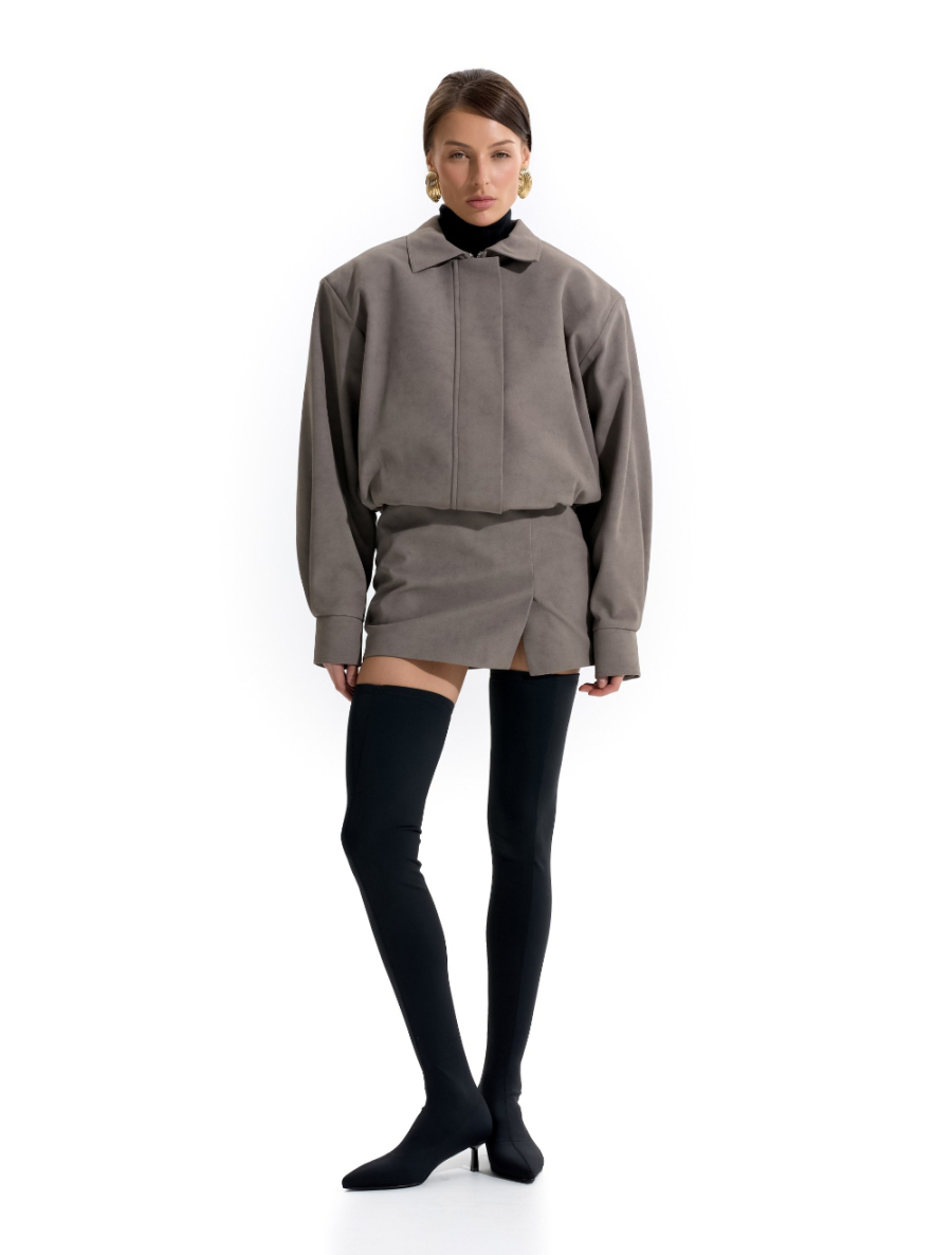 Юбка из замшевой ткани ANOTHER SELECT, цвет: графит, 00016 купить онлайн