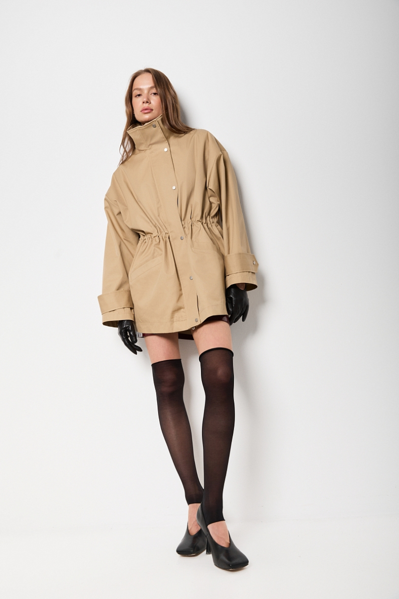 Ветровка с пропиткой, с патами и съемным утеплителем Ricoco, цвет: бежевый, 7069/1 купить онлайн