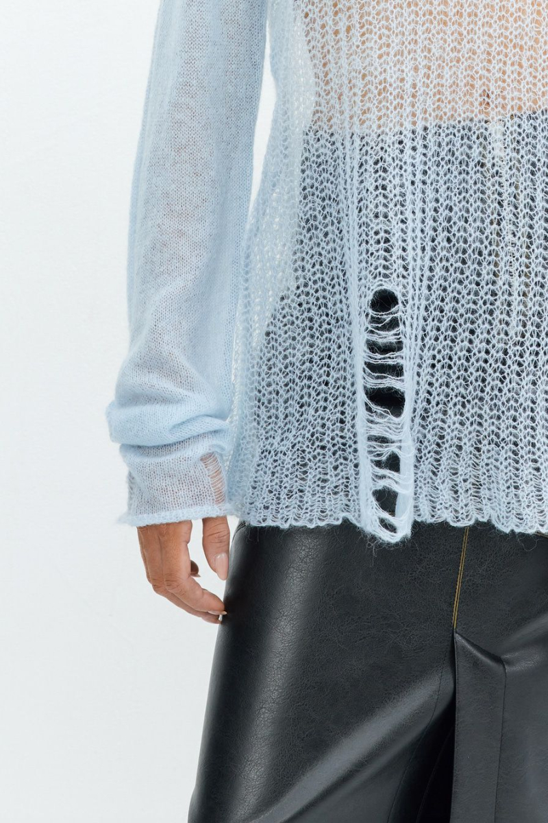 Джемпер с добавлением шерсти и мохера TOPTOP, цвет: голубой, TTS.050.15137.600 купить онлайн