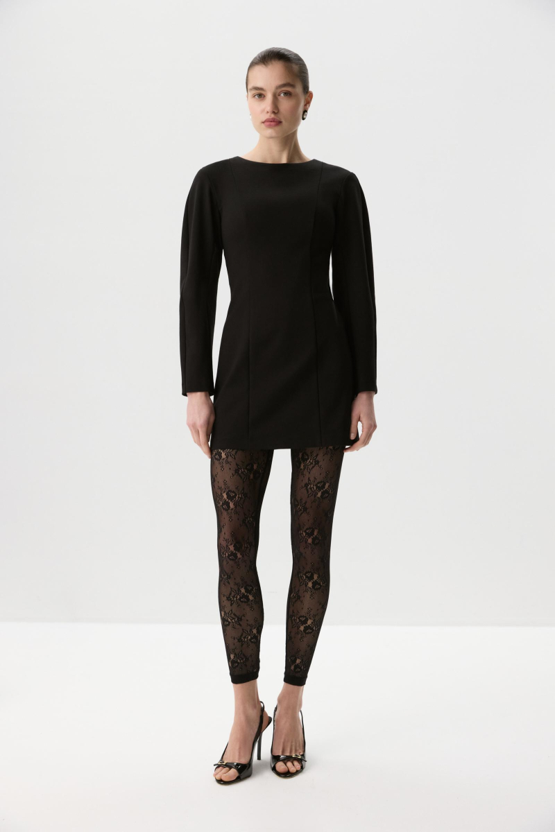 Платье мини с длинным рукавом Charmstore, цвет: Черный, 111-462111-880 купить онлайн